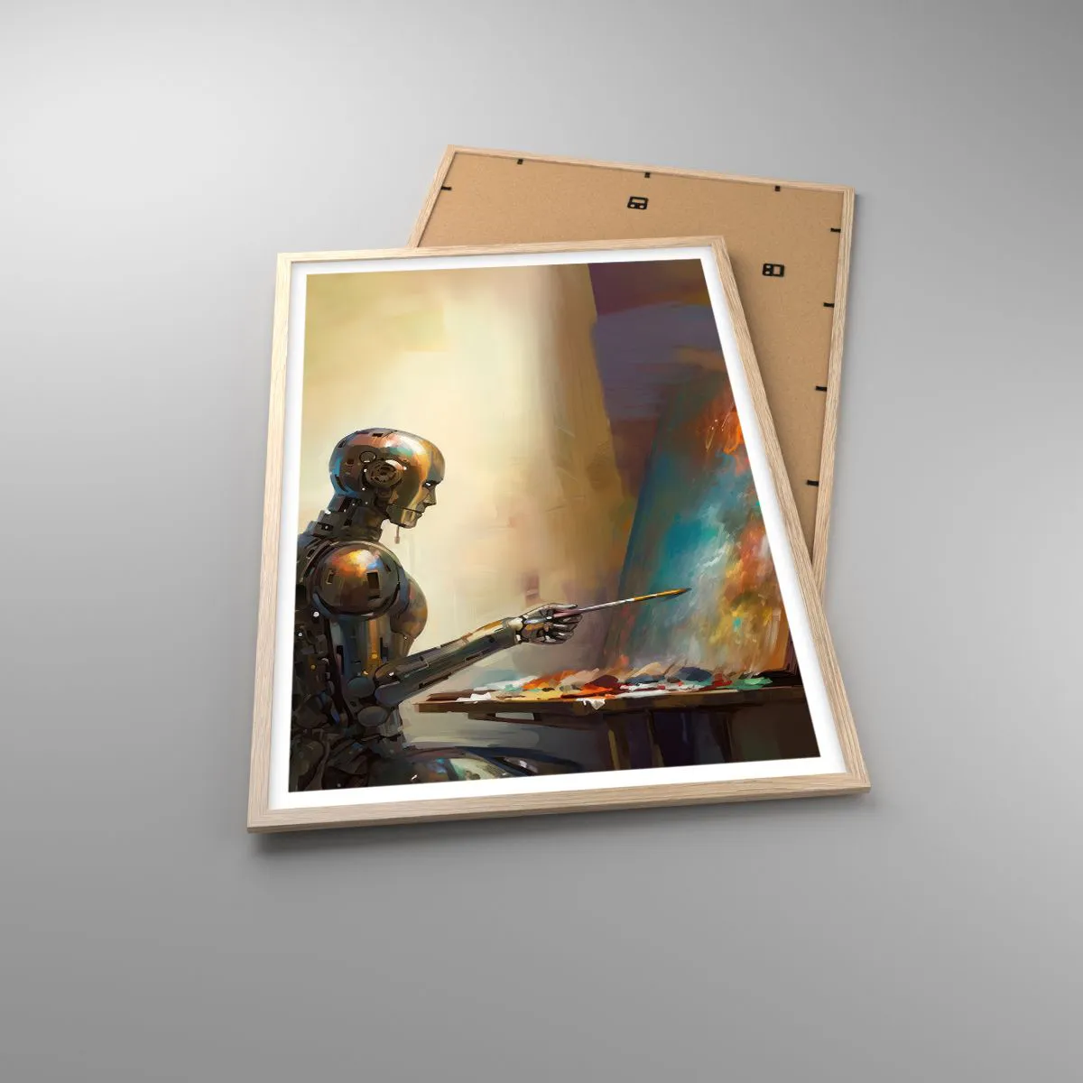 Poster in einem Rahmen aus heller Eiche - Die Kunst der Zukunft - 61x91 cm