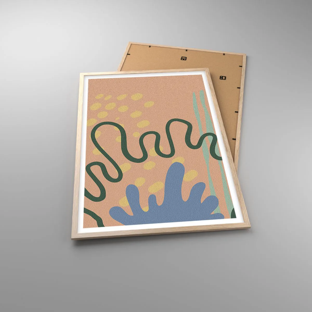 Affiche dans un chêne clair - Poster - Abstraction : diversité de la nature - 61x91 cm