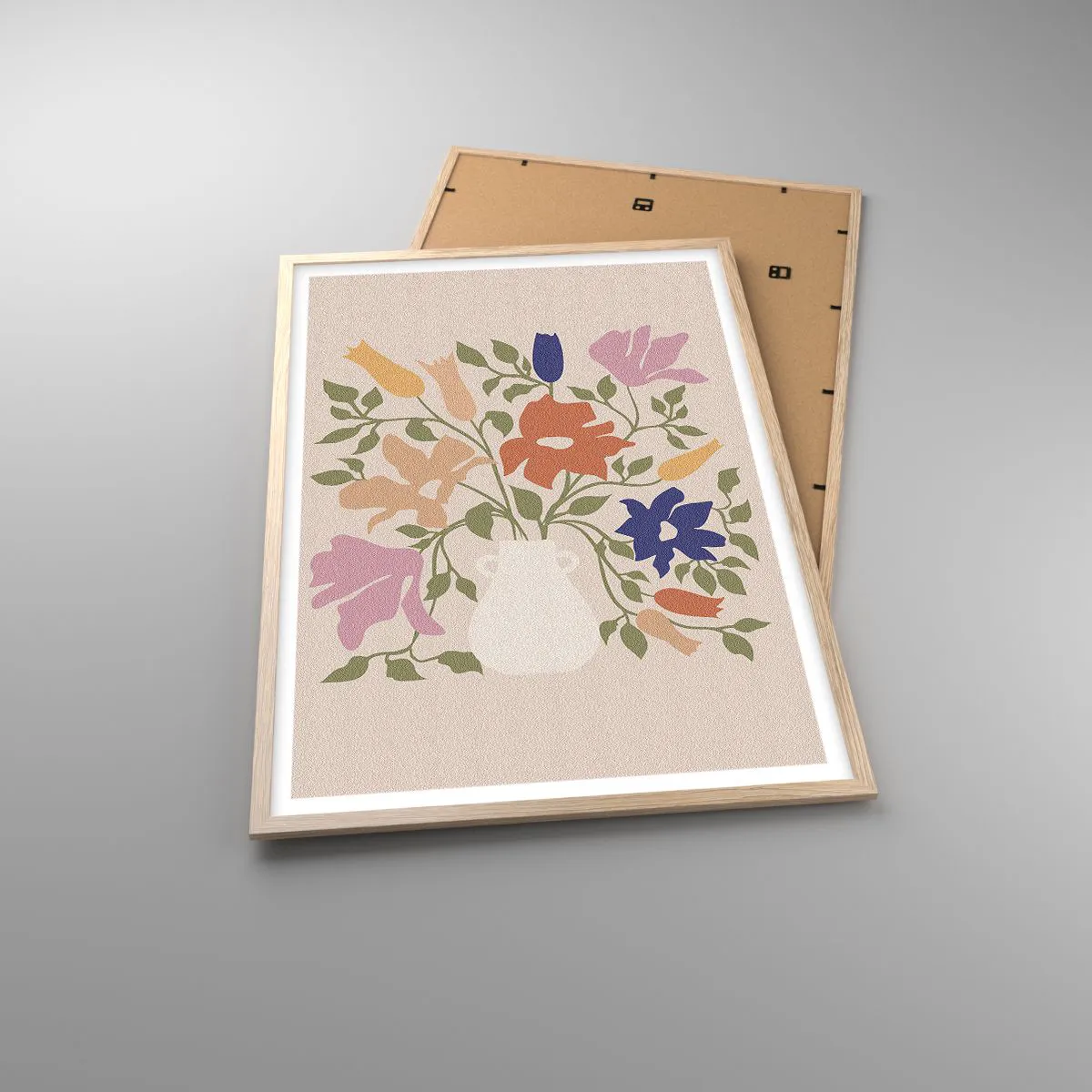 Poster în ramă de stejar deschis - Buchet delicat - 61x91 cm