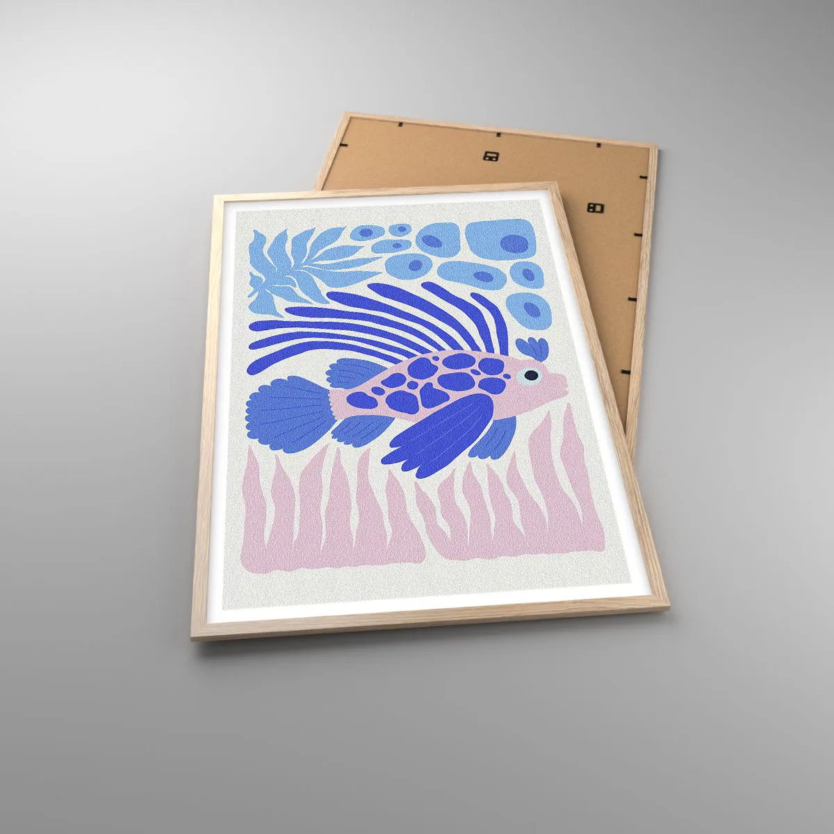 Plakat i ramme af lyst egetræ - I dit rette element - 61x91 cm