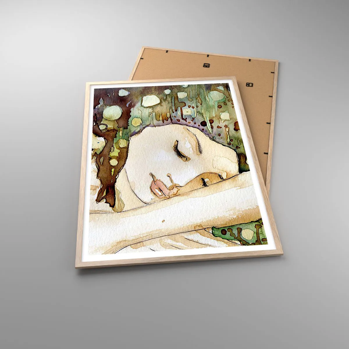 Pôster com moldura de carvalho claro - Um sonho Violeta Esmeralda - 70x100 cm