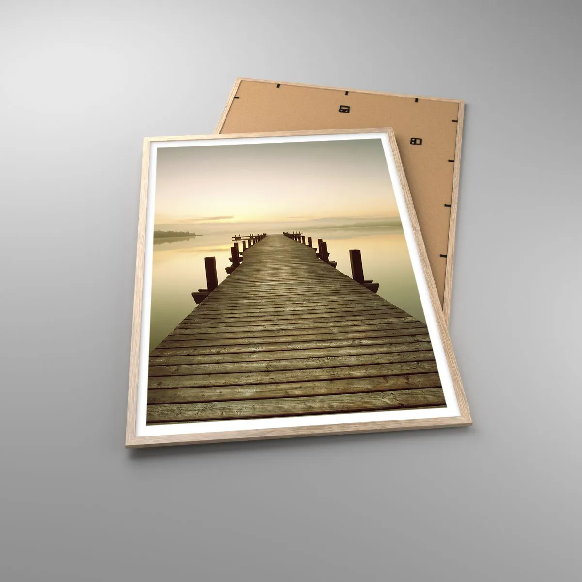 Affiche dans un chêne clair - Poster - L'aube, les premières lueurs, le jour  - 70x100 cm