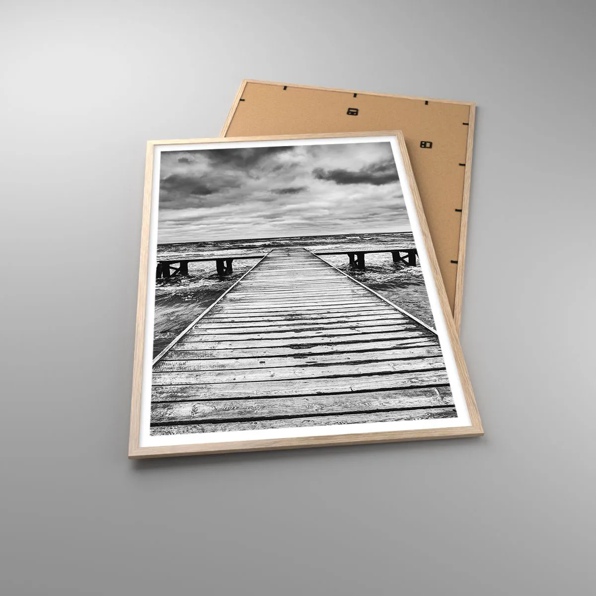 Poster in einem Rahmen aus heller Eiche - Ich warte darauf, dass der Wind wegjagt... - 70x100 cm