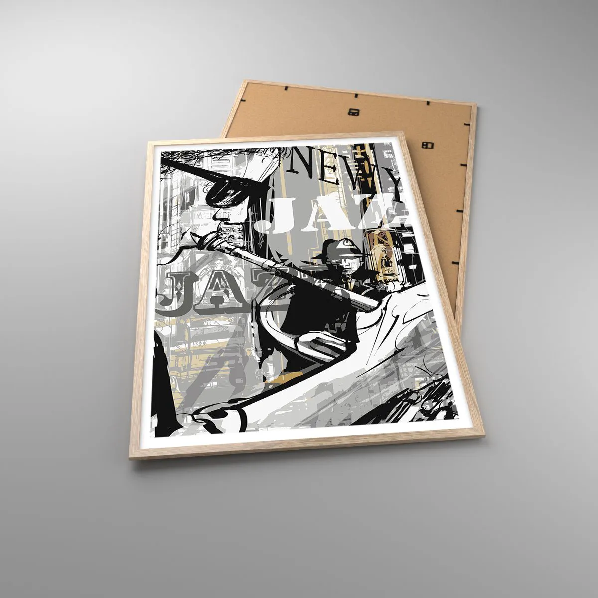 Poster in cornice rovere chiaro - Al ritmo di New York - 70x100 cm