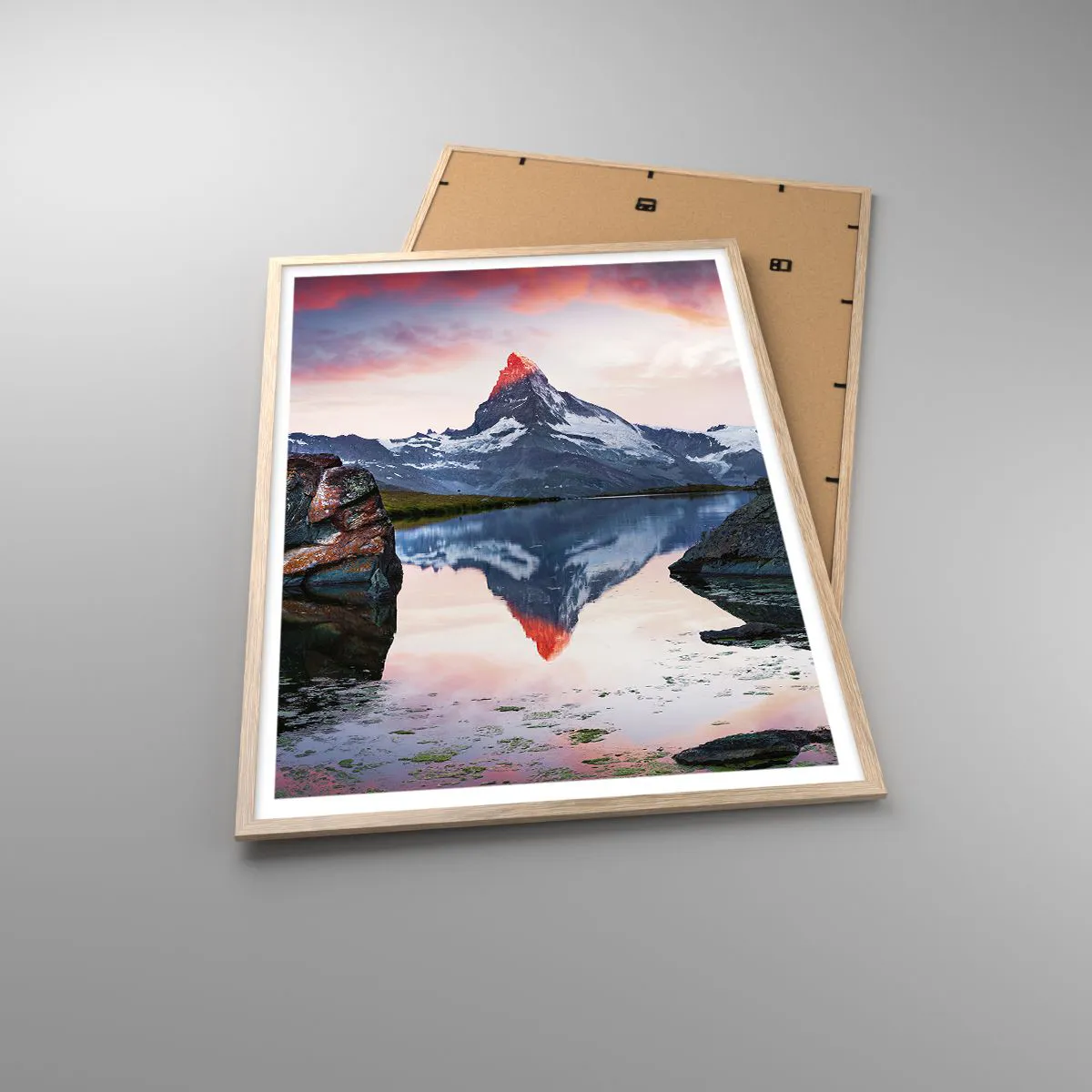 Plagát v ráme zo svetlého duba - Srdce hôr je vrelé - 70x100 cm