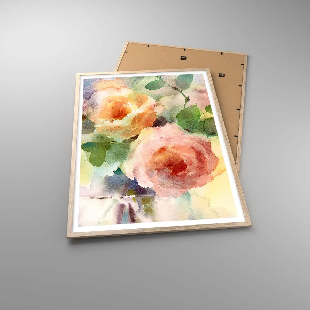 Poszter világos tölgy keretben - Gyengéd, mint az akvarell - 70x100 cm