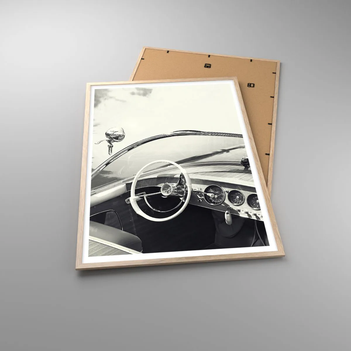 Poster in light oak frame - Weather for the Rich - 70x100 cm