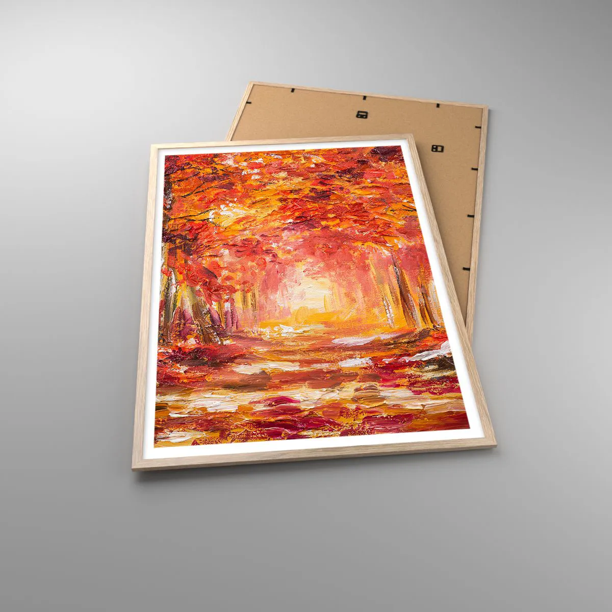 Plakat i ramme af lyst egetræ - Kobberskov - 70x100 cm