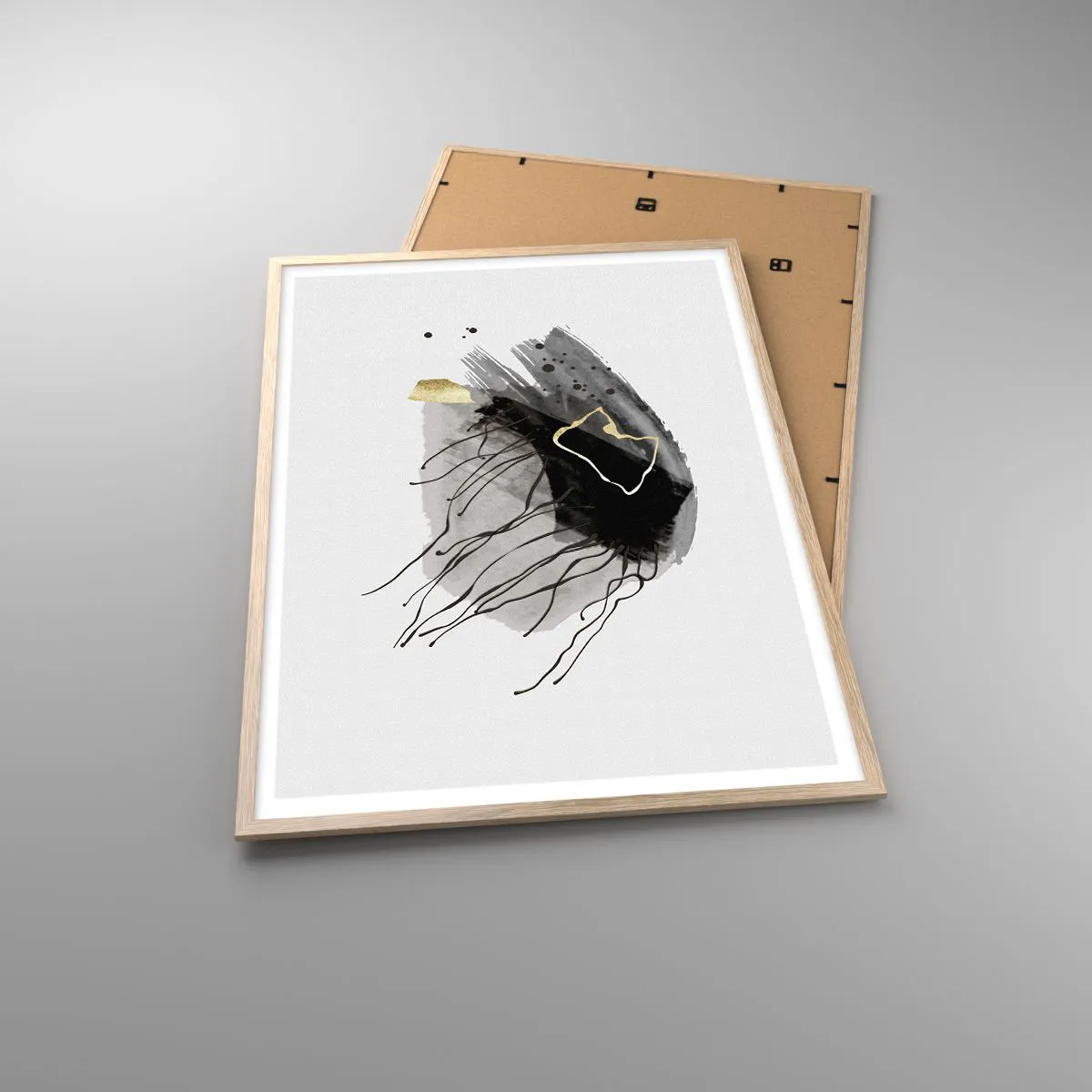 Poster in light oak frame - In Black and Gold - 70x100 cm