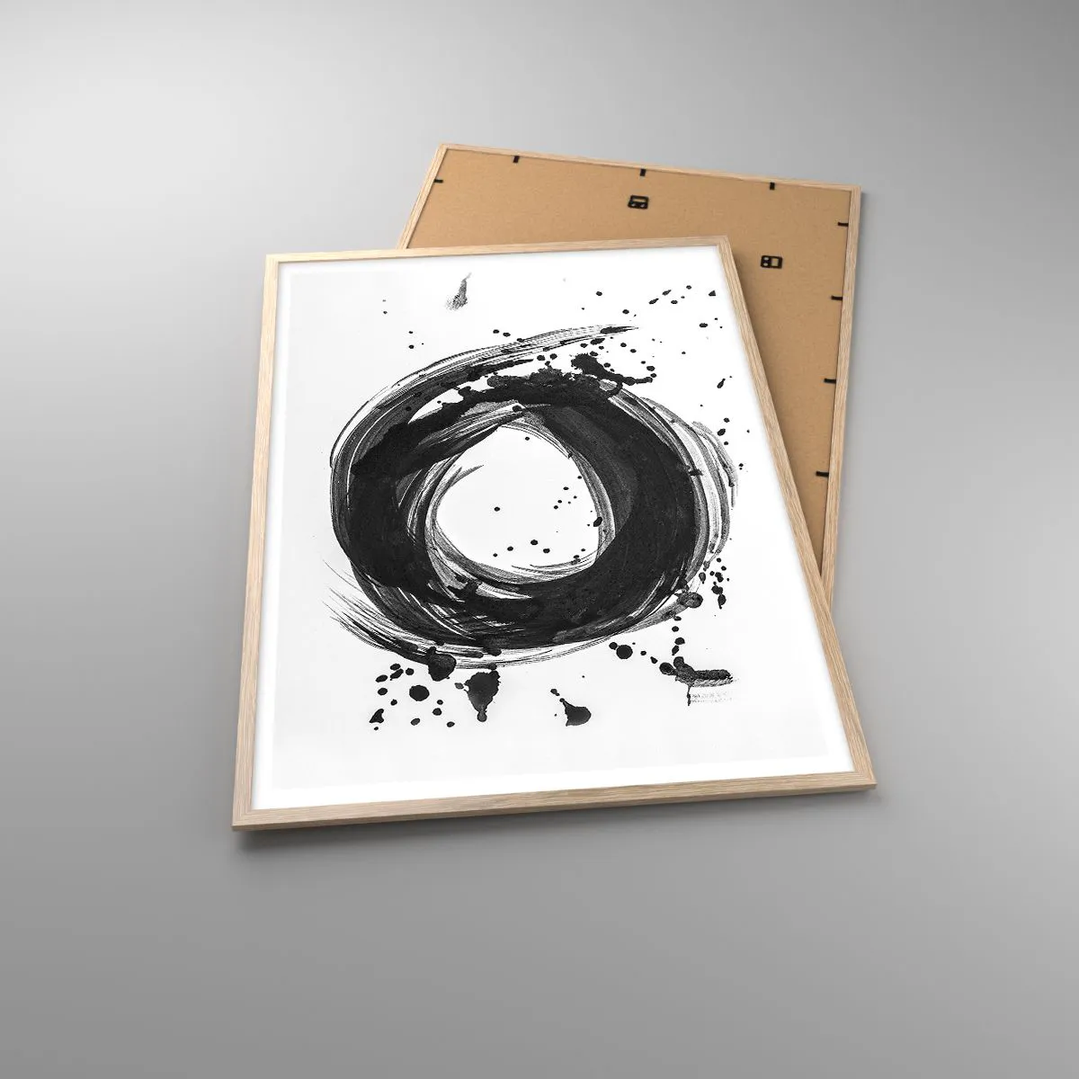 Plakat i ramme af lyst egetræ - Skabelsens hvirvelstrøm - 70x100 cm
