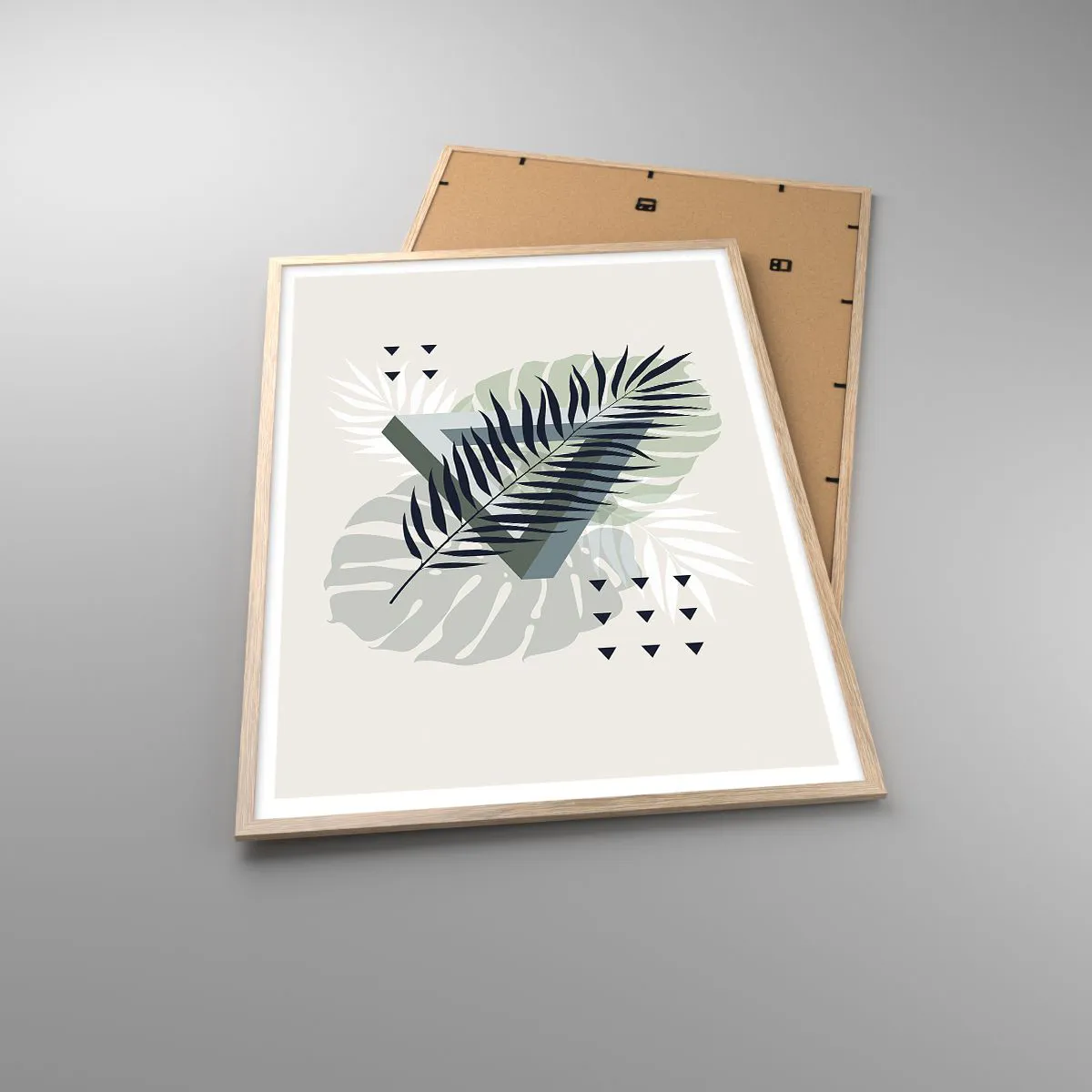 Affiche dans un chêne clair - Poster - Nature et géométrie - deux odres? - 70x100 cm