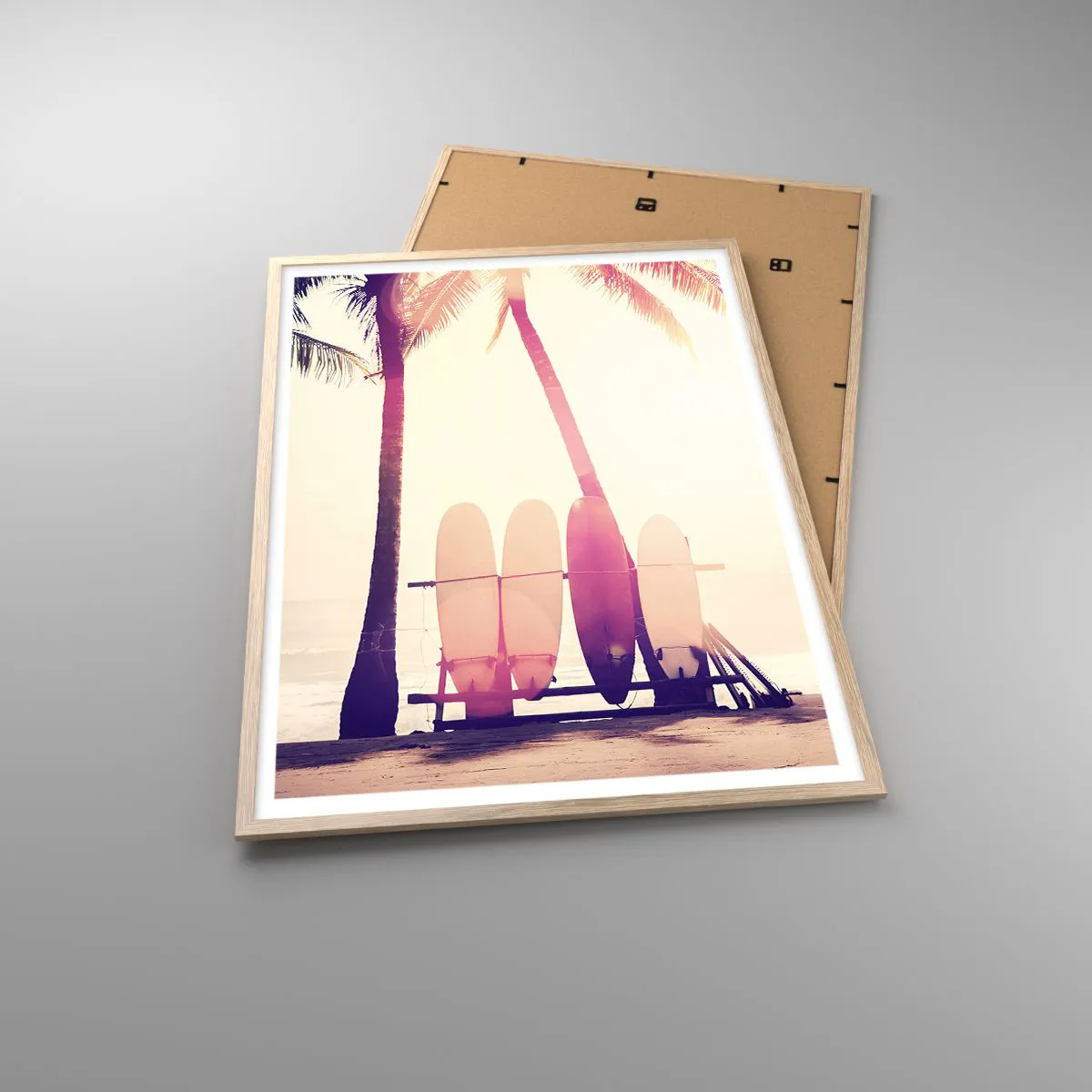 Poster in light oak frame - It Will Be a Wonderful Day - 70x100 cm