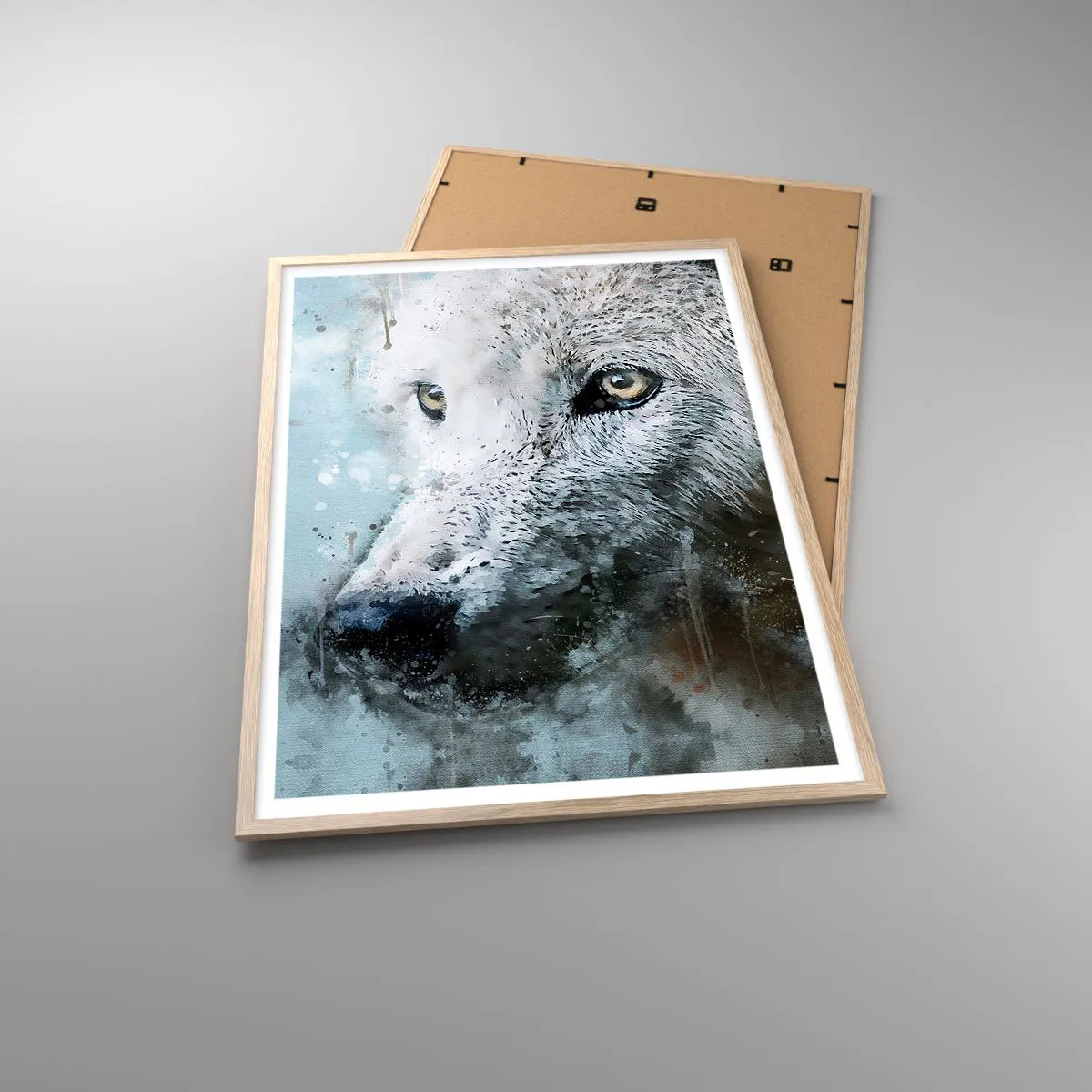 Plakát v rámu světlý dub - Seznamte se s vlčí duší - 70x100 cm