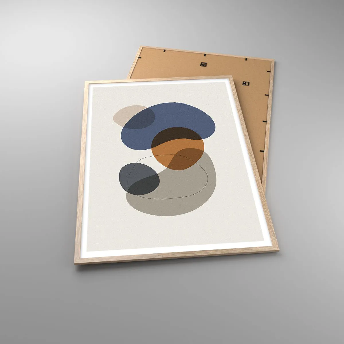 Plagát v ráme zo svetlého duba - Kvapky farieb - 70x100 cm