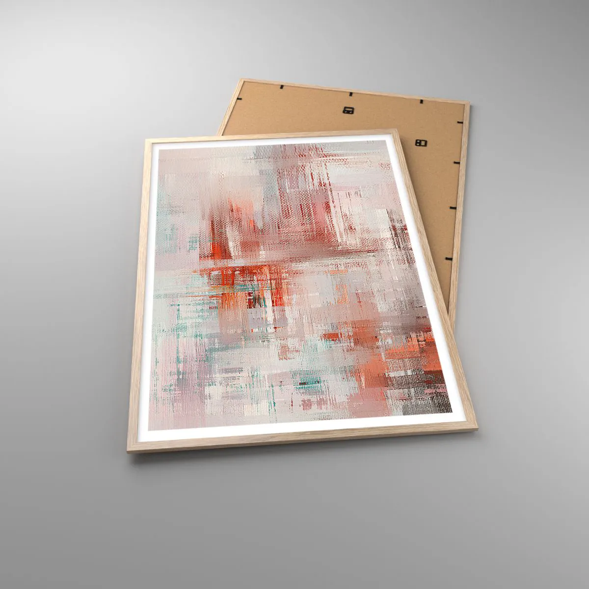 Plakat i ramme af lyst egetræ - Diset. Hvor er dog det lyserødt - 70x100 cm