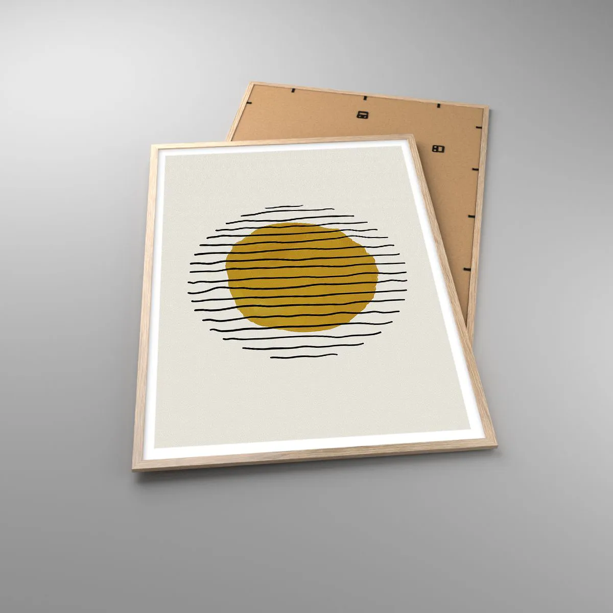 Een poster in een licht eiken lijst - Abstractie trillend van warmte - 70x100 cm