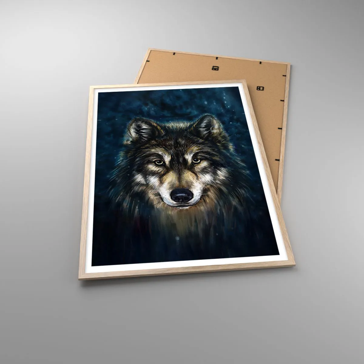 Poster in einem Rahmen aus heller Eiche - Alpha? Und Omega - 70x100 cm