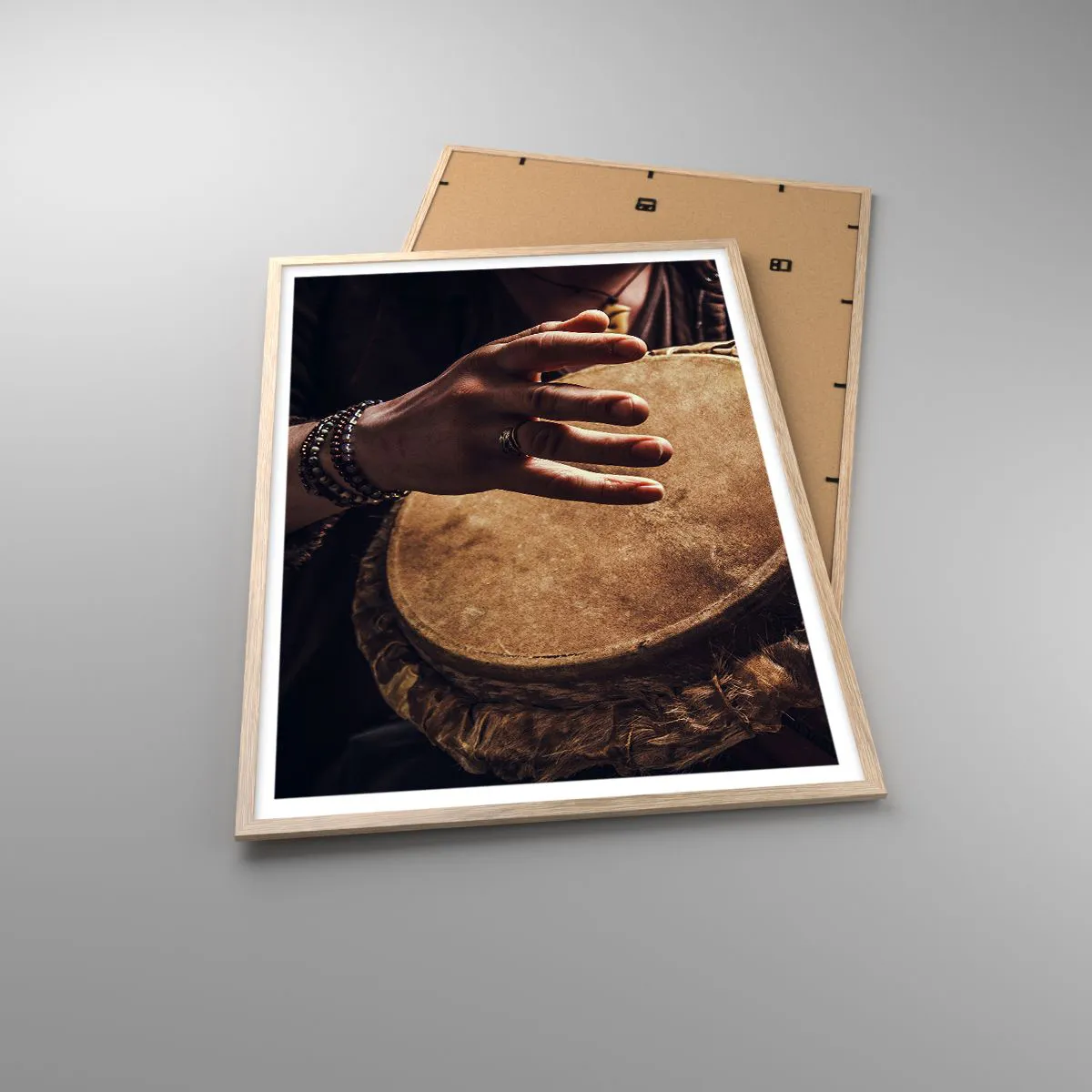 Poster in light oak frame - In the Rhythm of the Heart - 70x100 cm