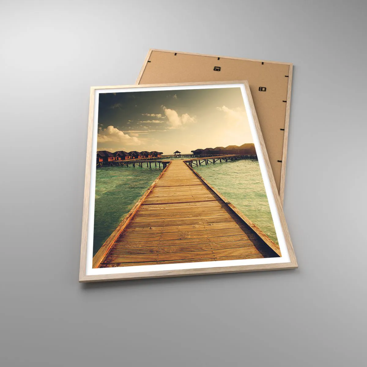 Poster in light oak frame - Warm Welcome - 70x100 cm