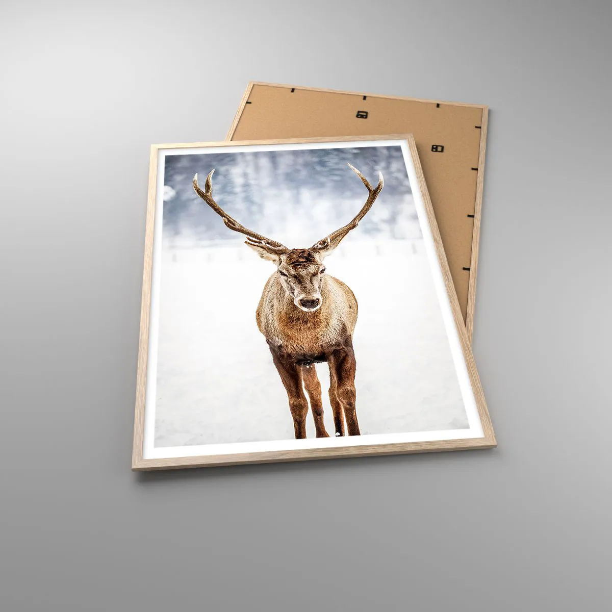 Pôster com moldura de carvalho claro - Direto da névoa de neve - 70x100 cm