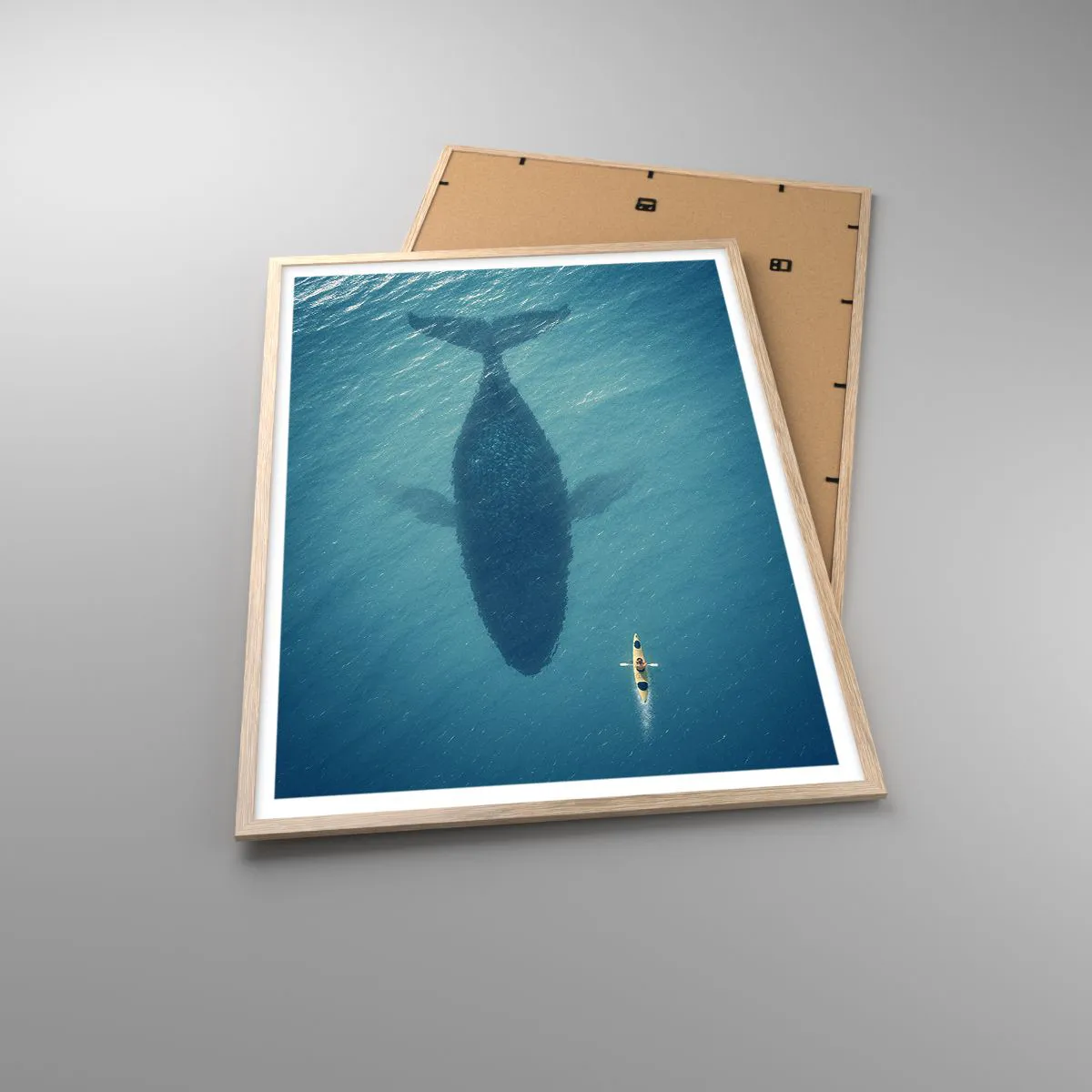 Plagát v ráme zo svetlého duba - Stretnutie na oceáne - 70x100 cm