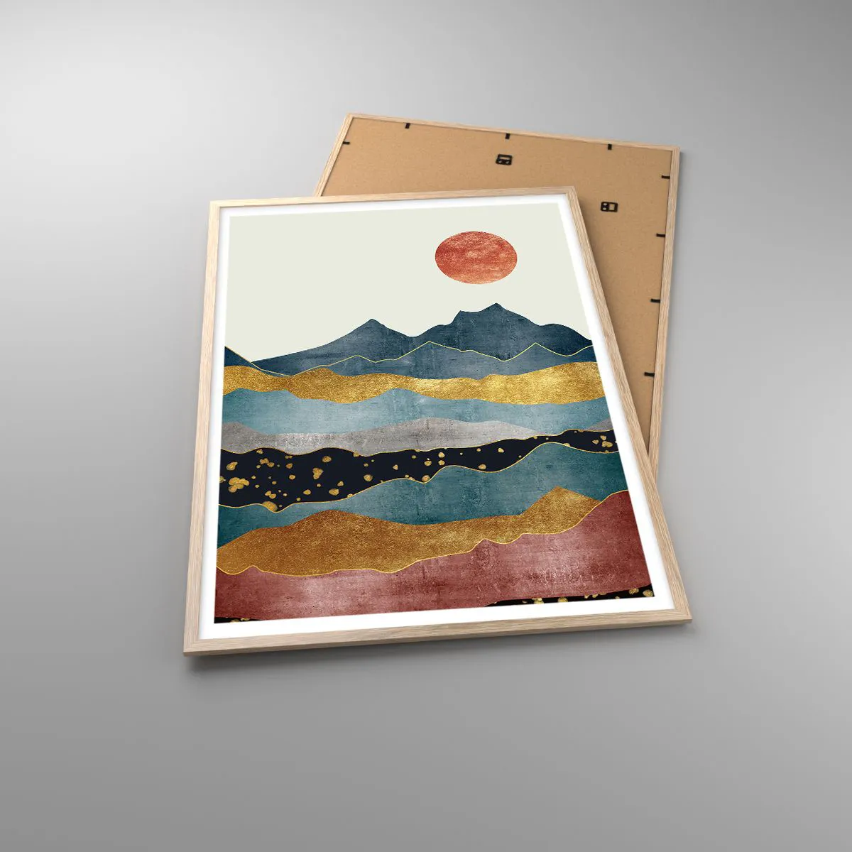 Poster în ramă de stejar deschis - Secțiunea transversală a lumii - 70x100 cm