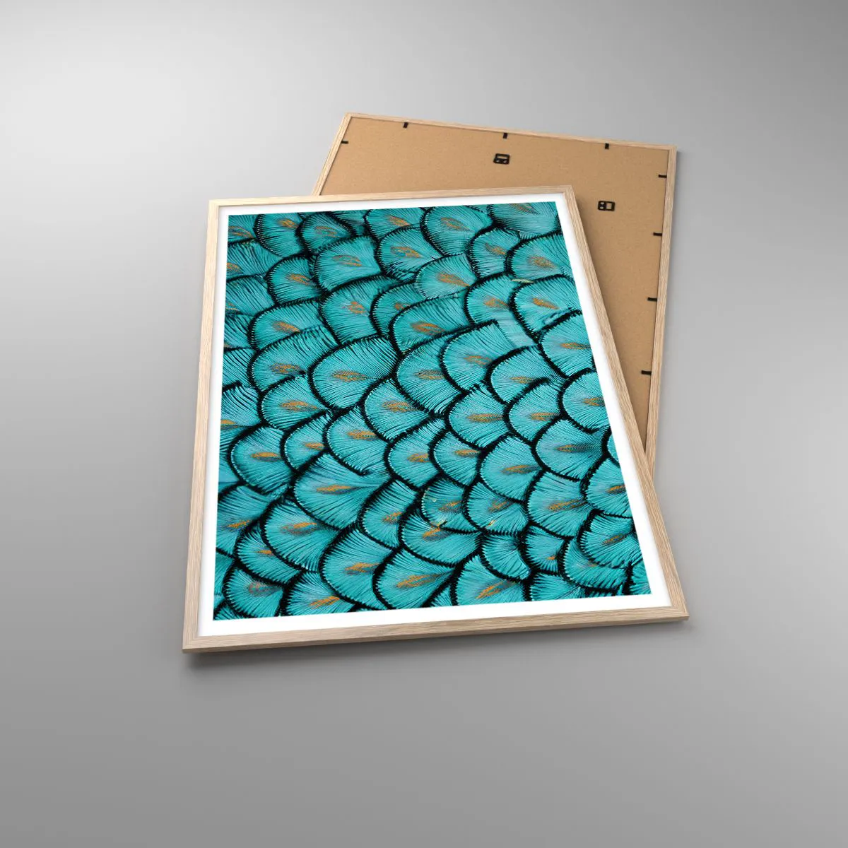 Plakat w ramie jasny dąb - Wielka gala piór - 70x100 cm