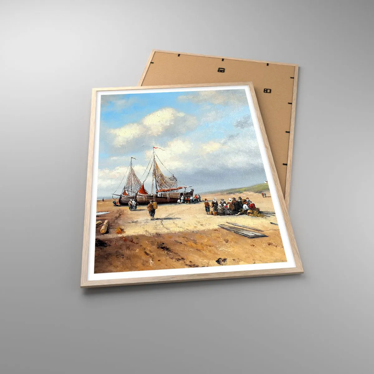 Plakat w ramie jasny dąb - Po udanym połowie - 70x100 cm