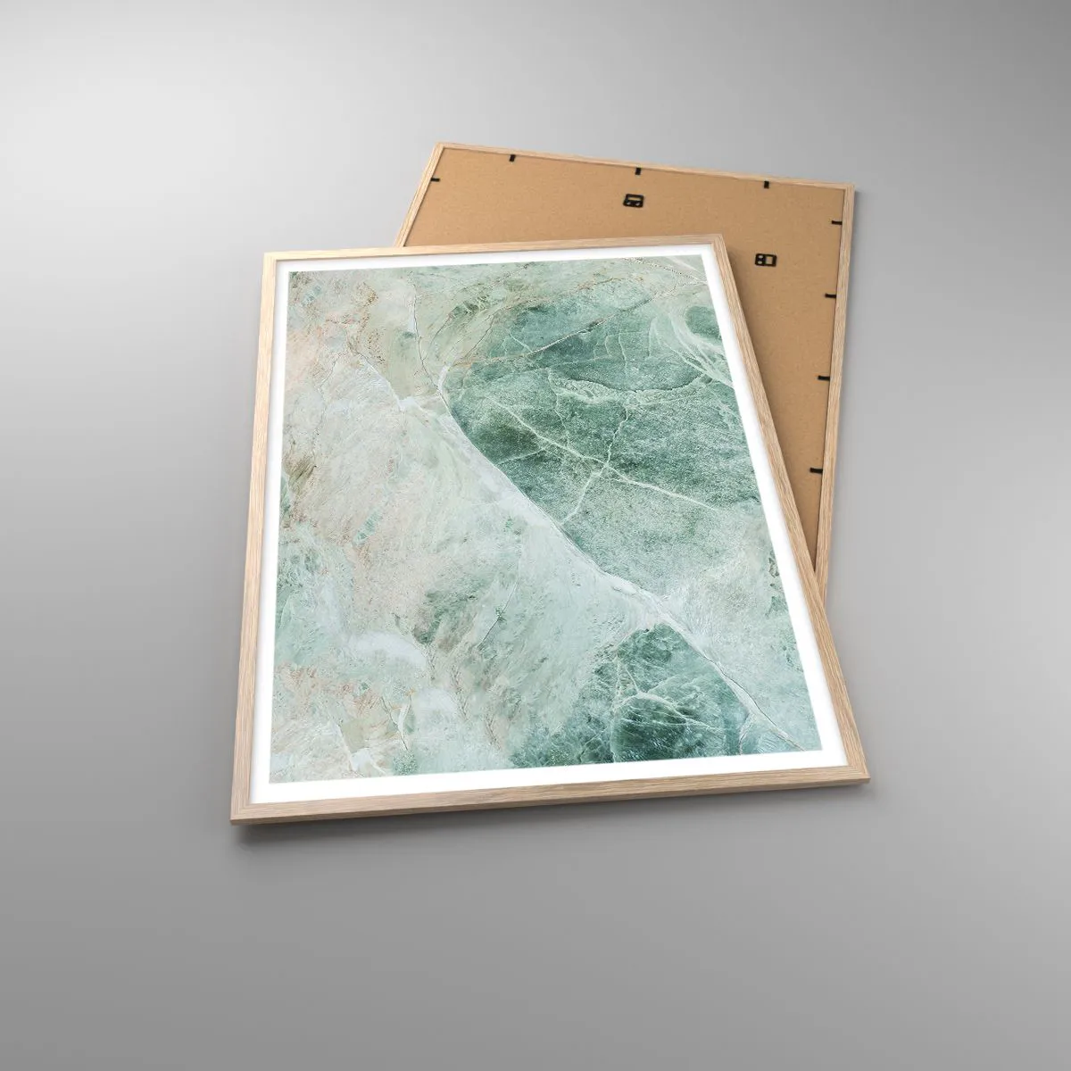 Plakát v rámu světlý dub - Ctný chlad kamene - 70x100 cm