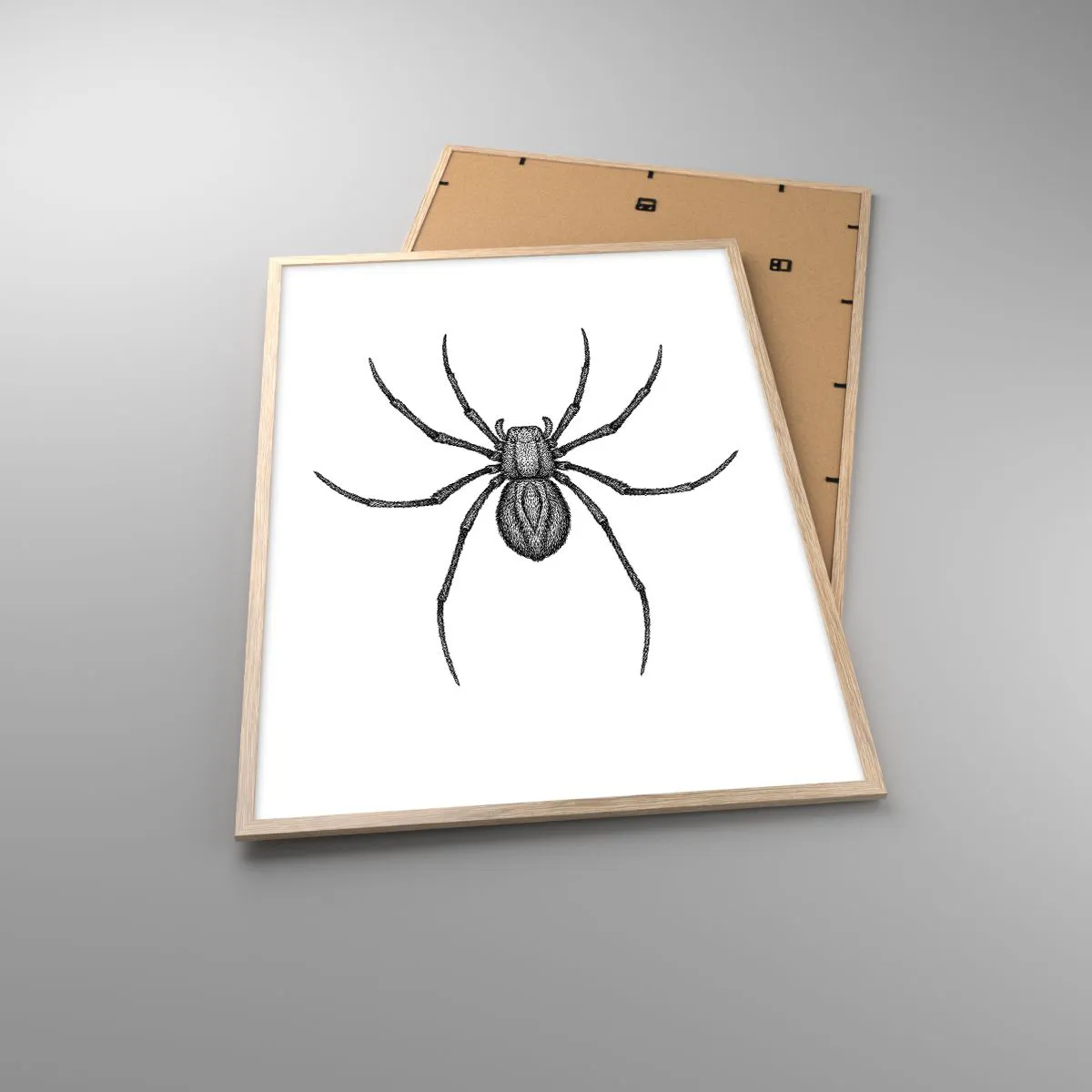 Plakat i ramme af lyst egetræ - Foruroligende præcision - 70x100 cm