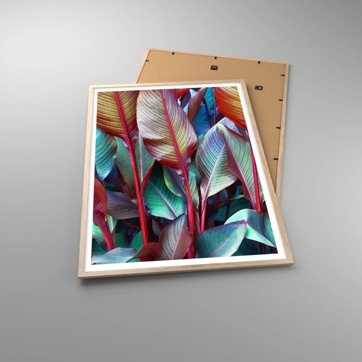 Een poster in een licht eiken lijst - Een kleurrijk struikgewas - 70x100 cm