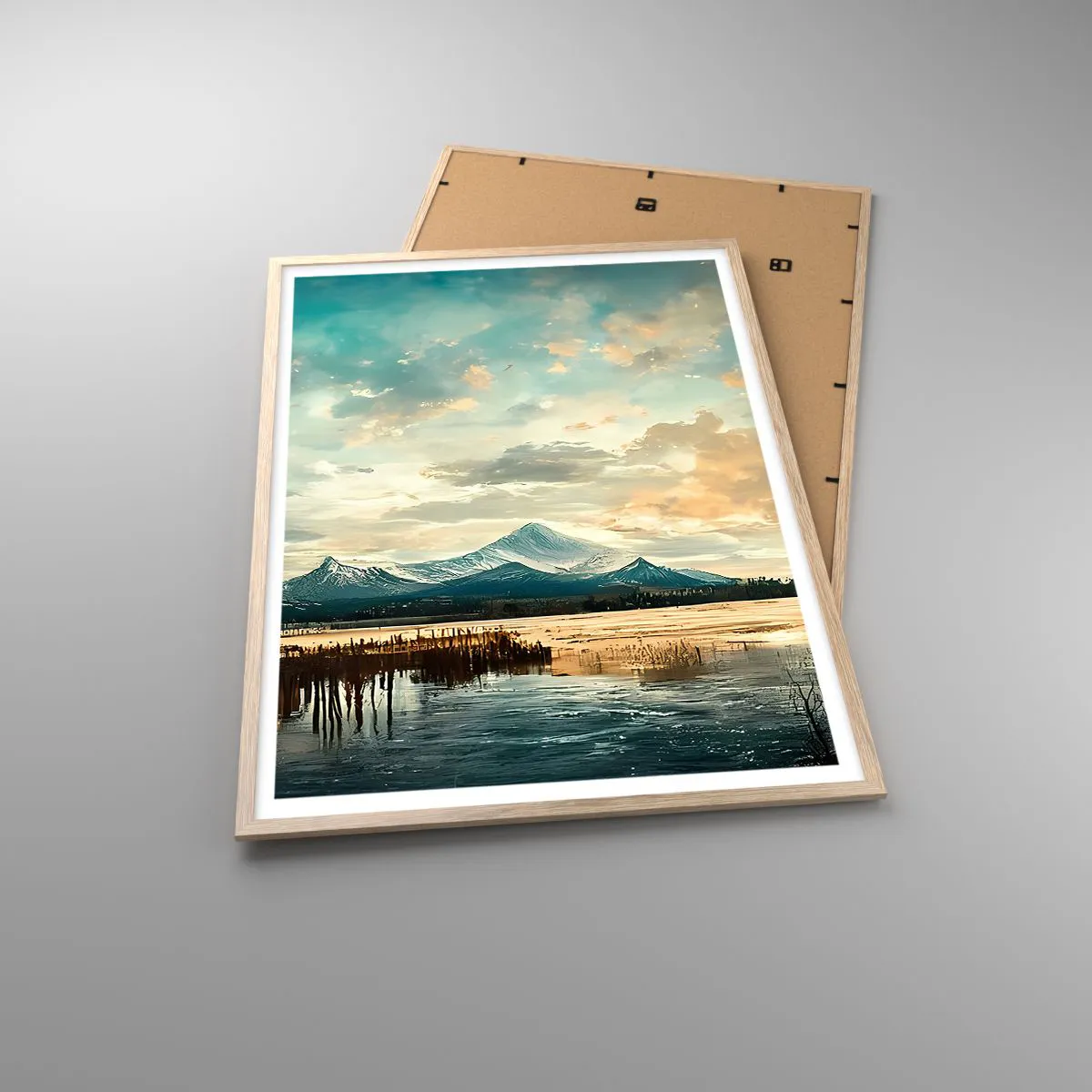 Poster in einem Rahmen aus heller Eiche - Unter dem Schutz des Himmels - 70x100 cm