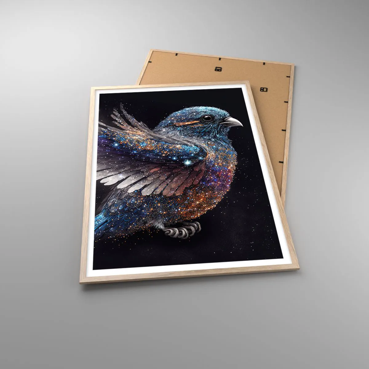 Poster in light oak frame - Diamond Sparrow - 70x100 cm