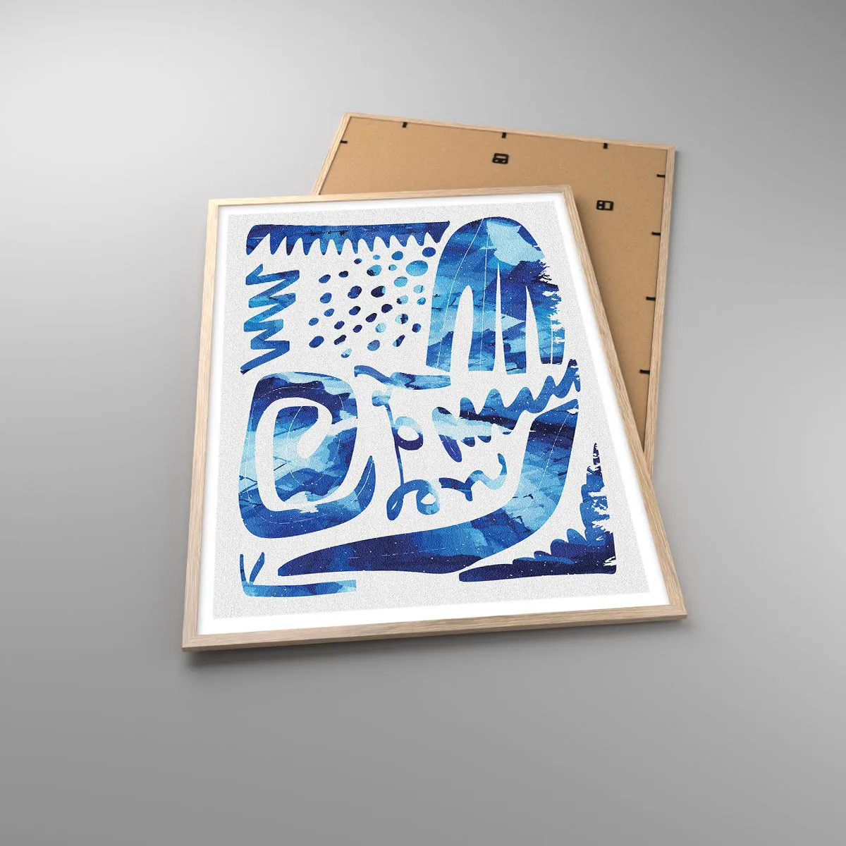 Plakat i ramme af lyst egetræ - Tilbage til rødderne - 70x100 cm