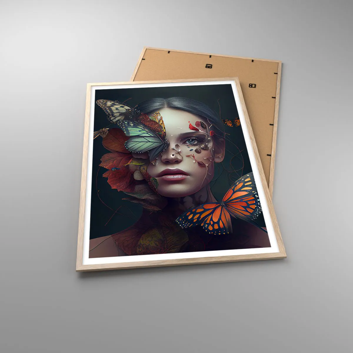 Poster in einem Rahmen aus heller Eiche - Wunderbare Metamorphose - 70x100 cm