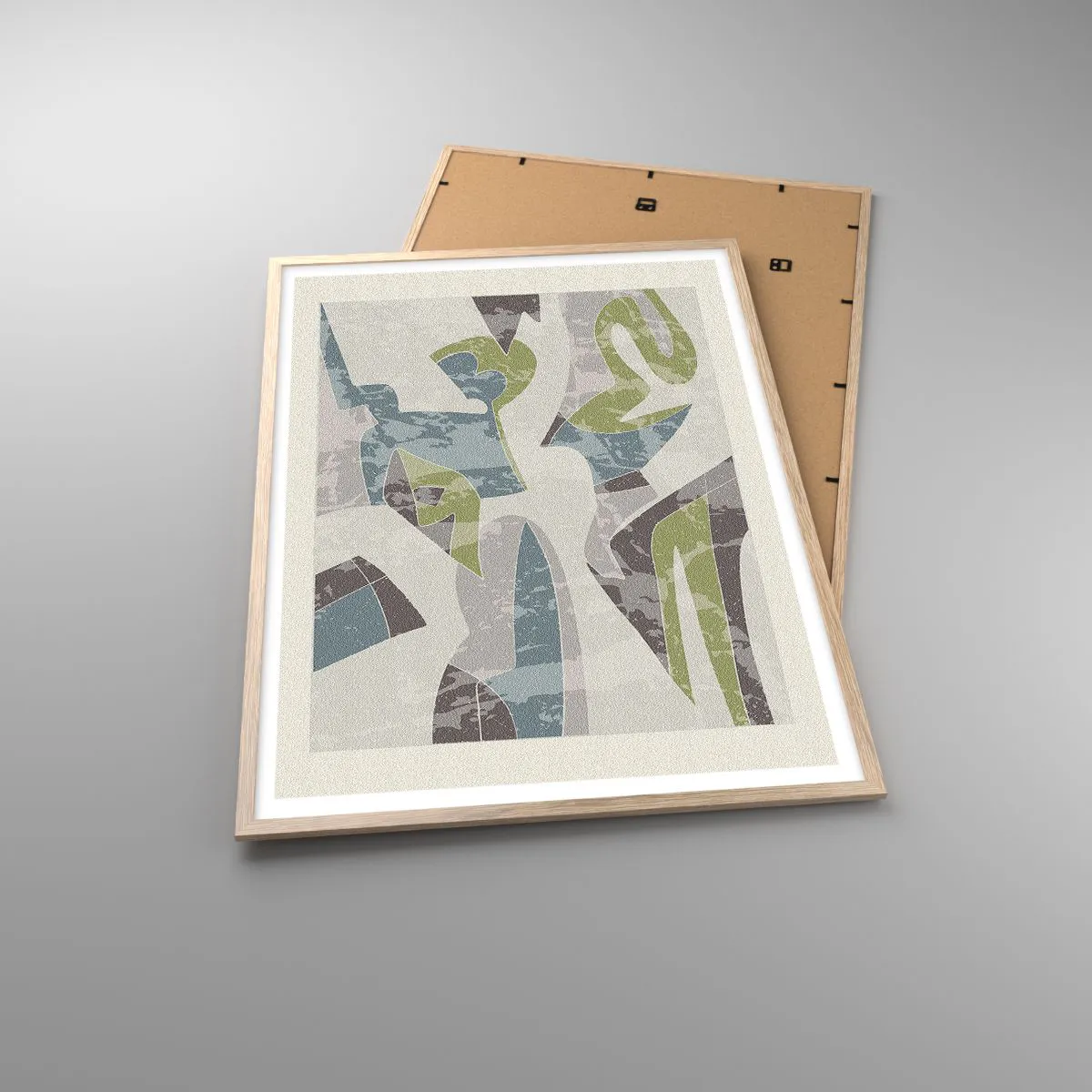 Poster in light oak frame - Composition with Window Pane - 70x100 cm