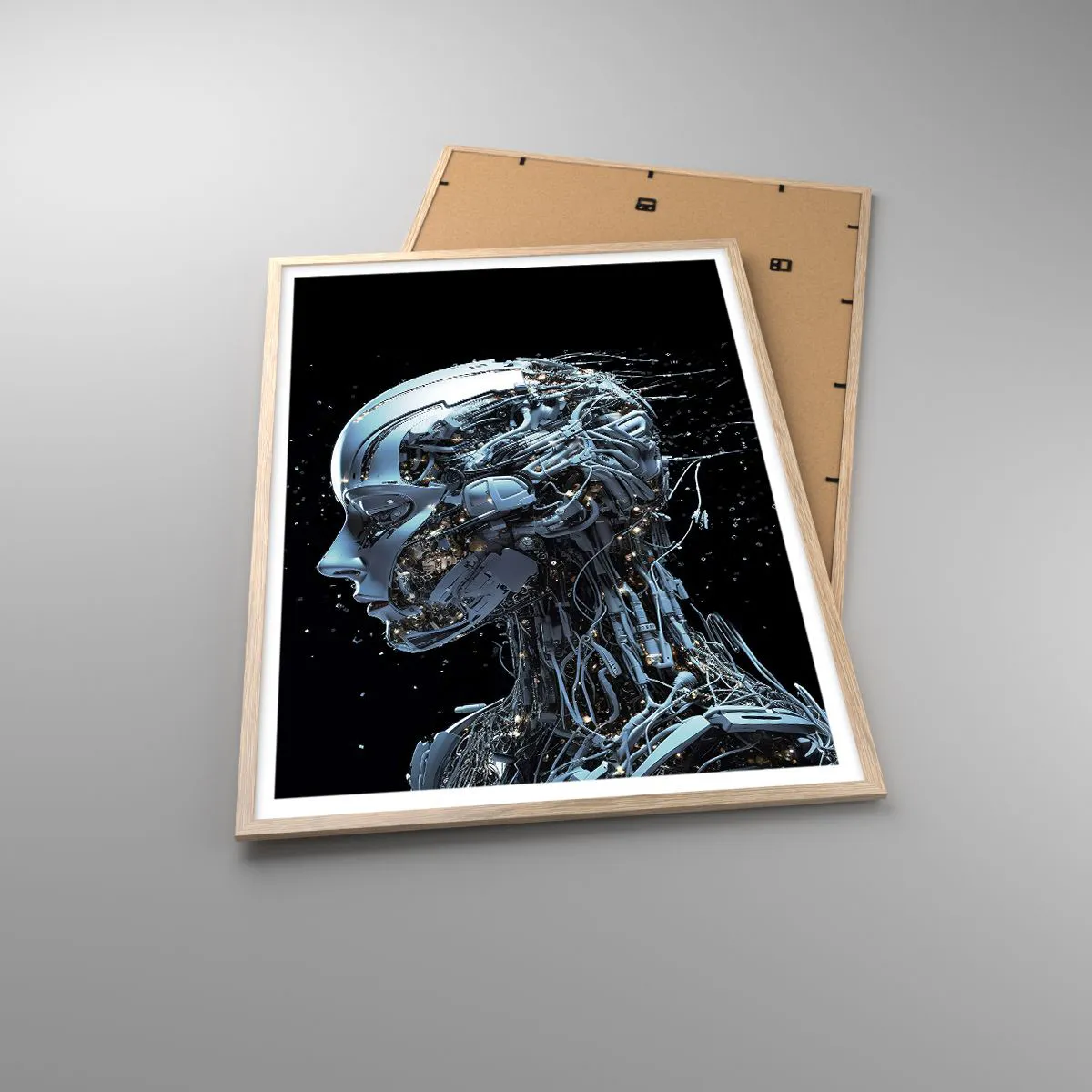 Poster in einem Rahmen aus heller Eiche - Technologie ist eine Frau - 70x100 cm