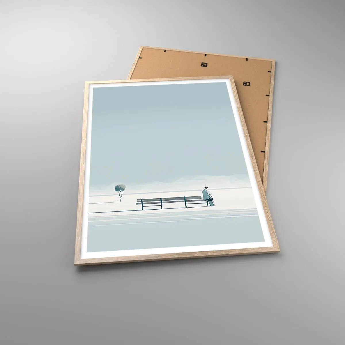 Pôster com moldura de carvalho claro - Sim, estou esperando. - 70x100 cm