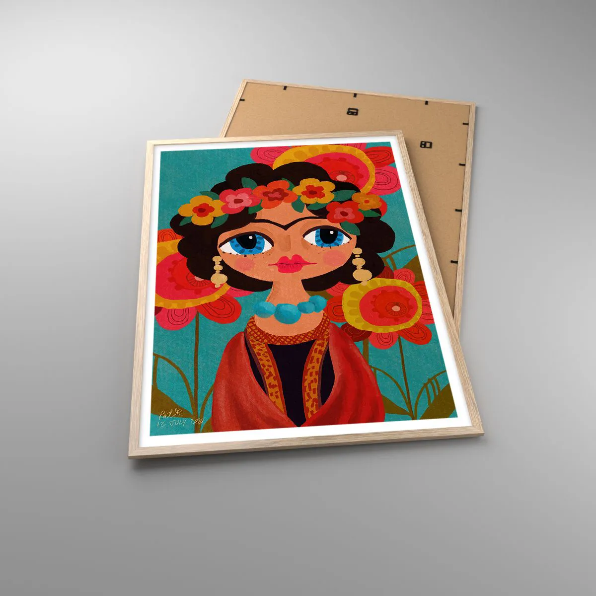 Affisch i ram av ljusek - Vallmojungfru - 70x100 cm