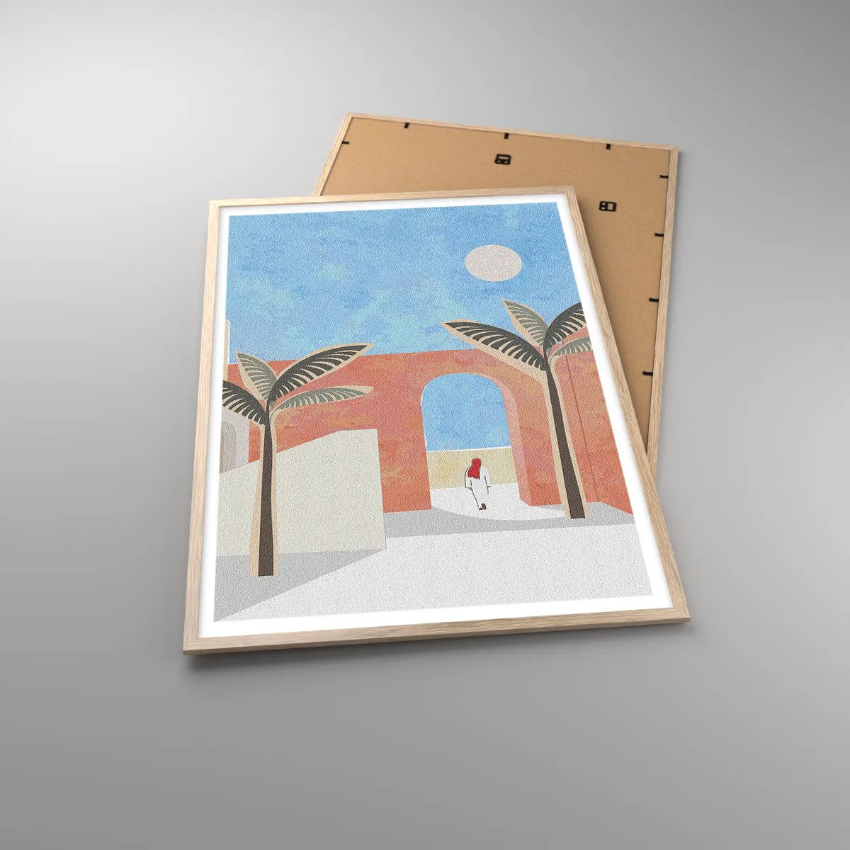 Poster în ramă de stejar deschis - O zi arabă - 70x100 cm