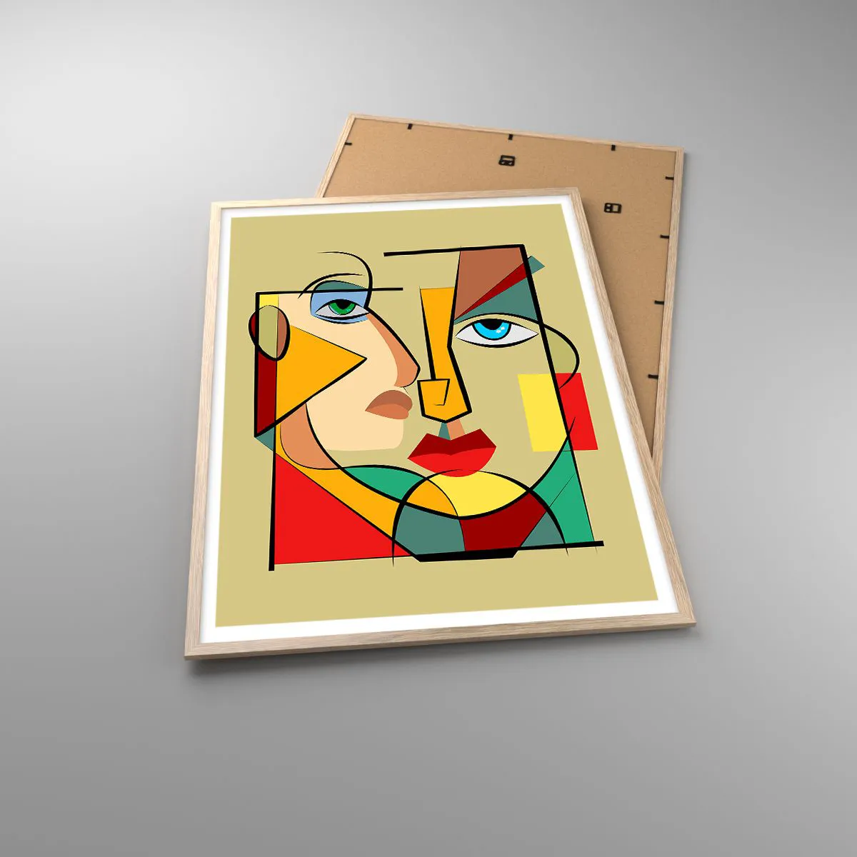 Plakat i ramme af lyst egetræ - Et matchende par - 70x100 cm