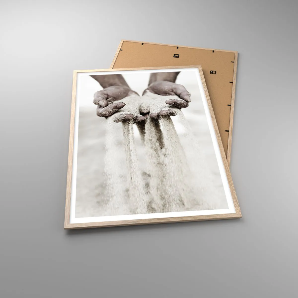 Poster in einem Rahmen aus heller Eiche - Mit diesen Händen… - 70x100 cm