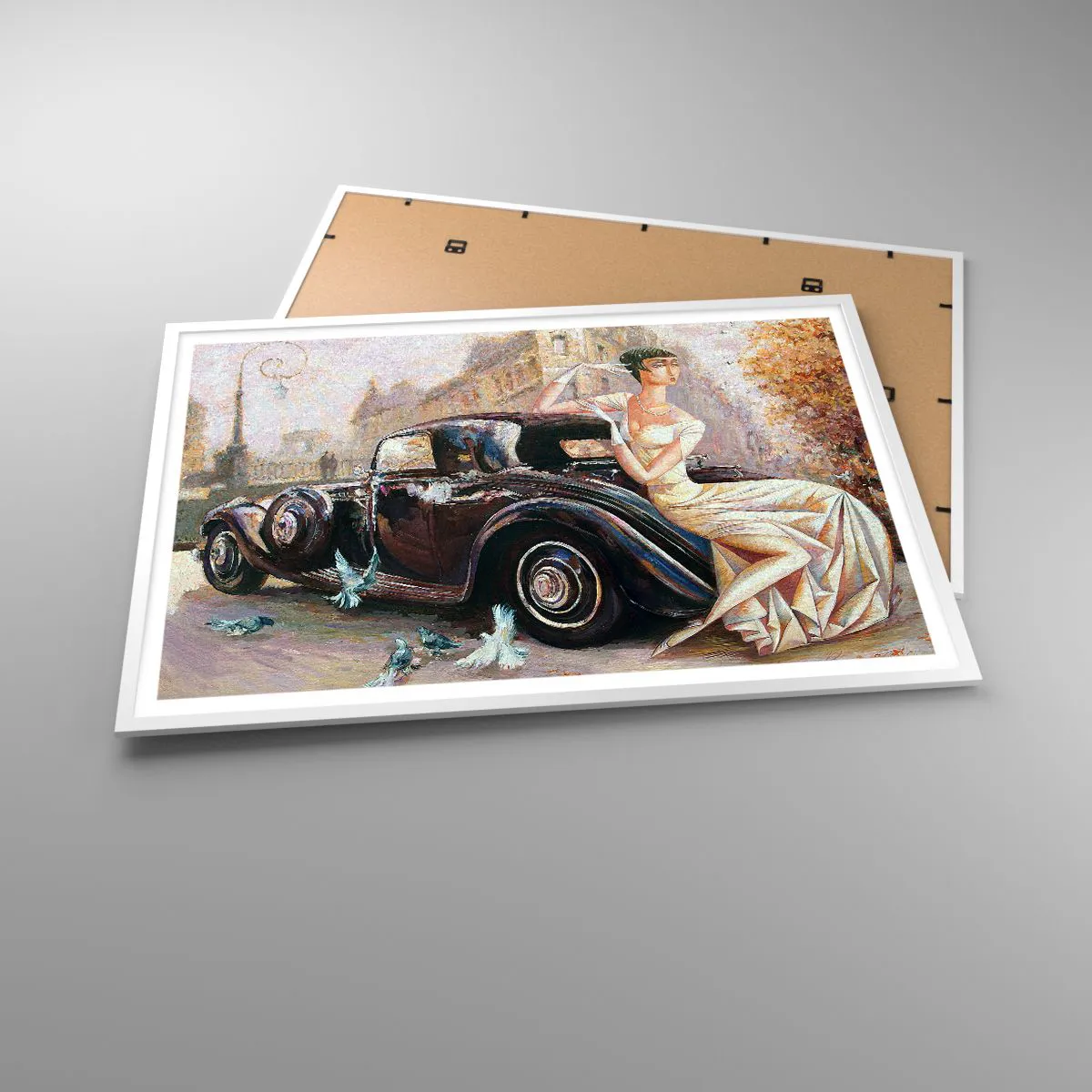 Poster in cornice bianca - Eleganza in stile retro - 100x70 cm