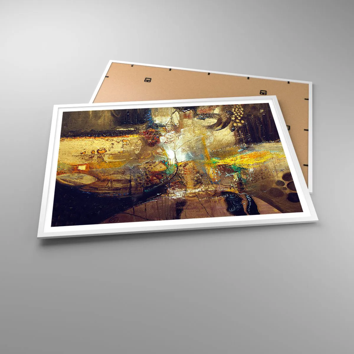 Affiche dans un cadre blanc - Poster - Froid, tiède, chaud - 100x70 cm