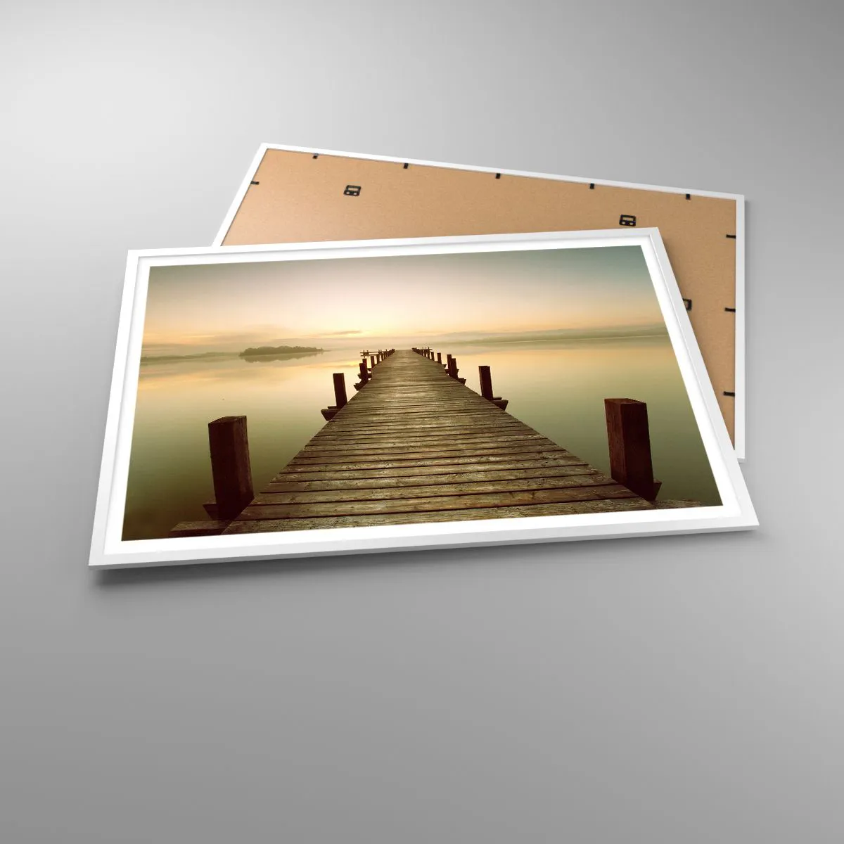 Poszter fekete keretben - Hajnal előtt, hajnal, fény - 100x70 cm