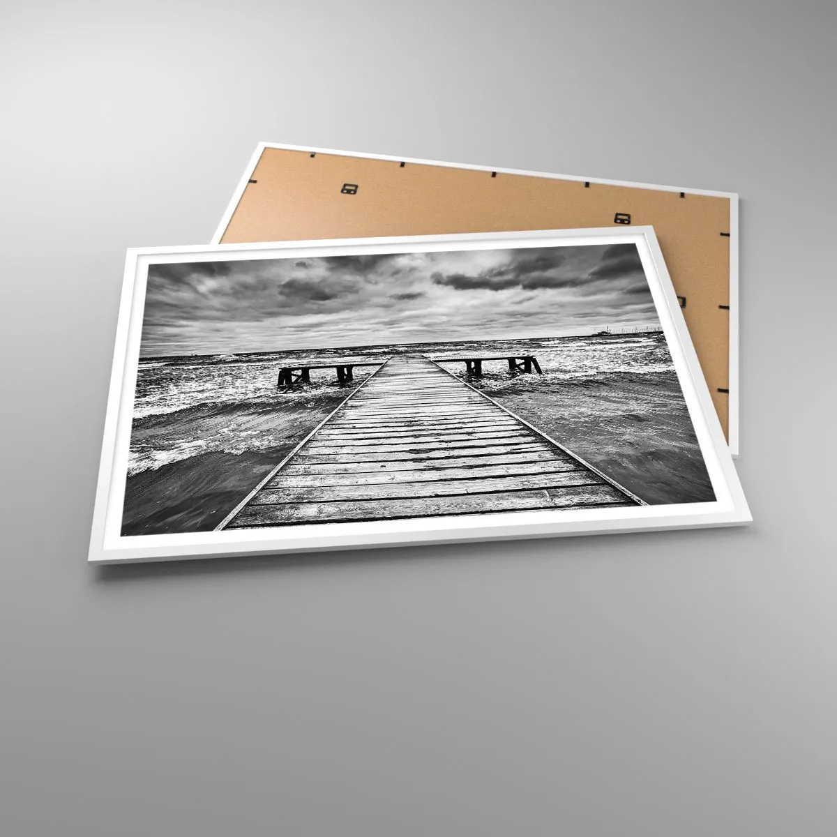 Poster in white frmae - Waiting for the Wind to Blow away - 100x70 cm