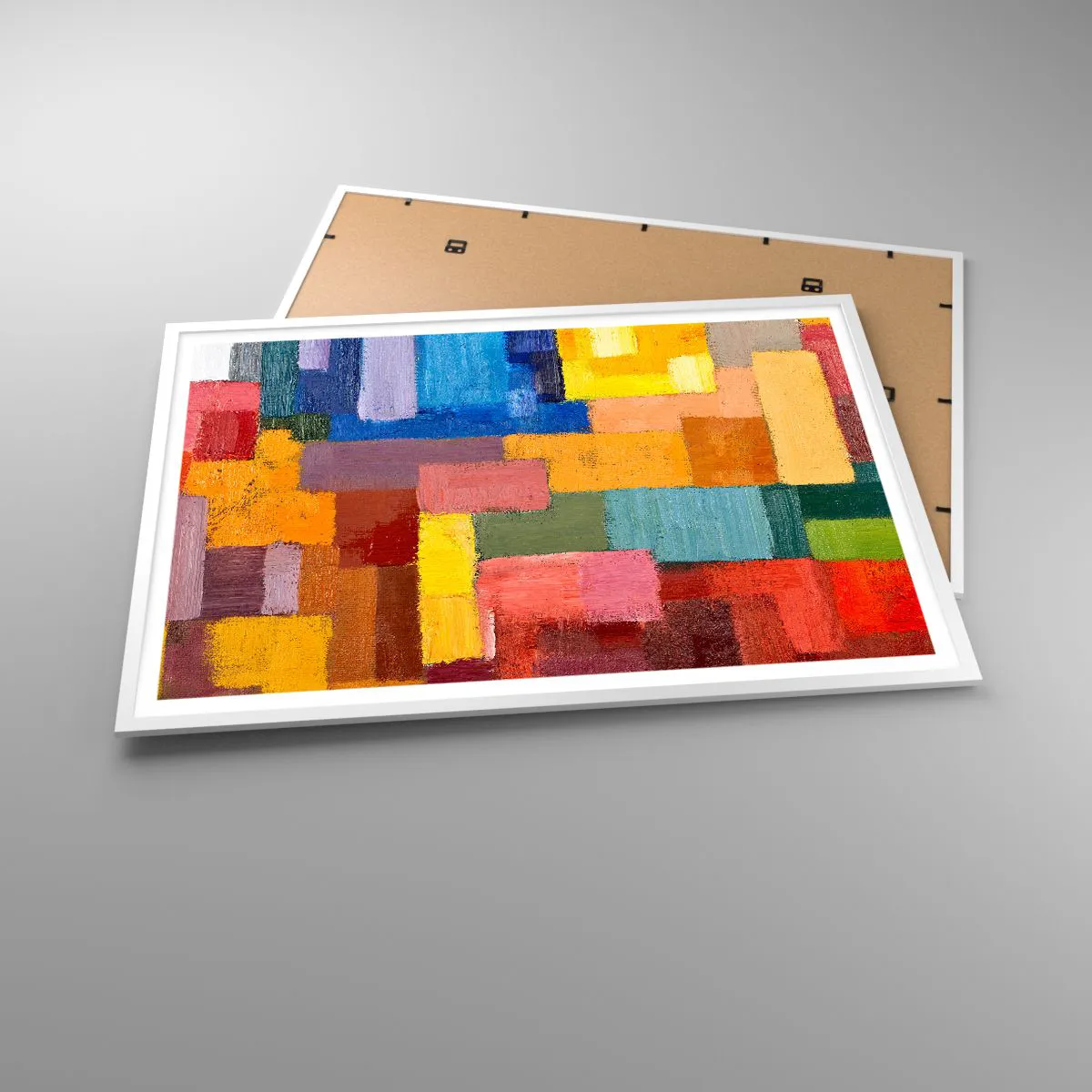 Póster en marco blanco - Cada una diferente, todas coloridas - 100x70 cm