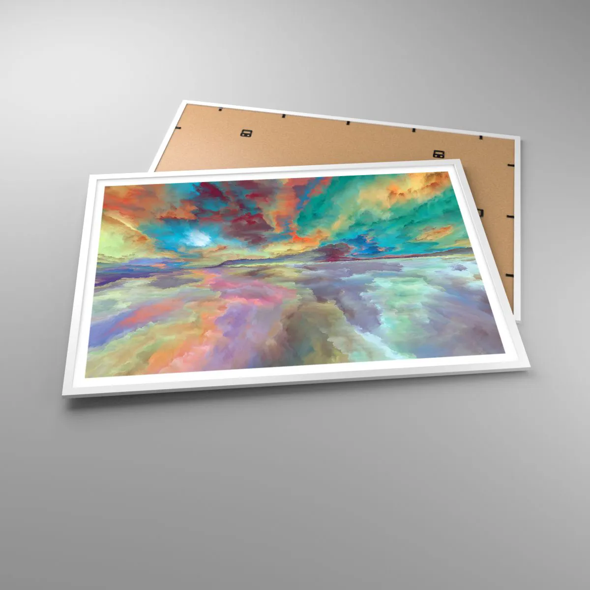 Affiche dans un cadre blanc - Poster - Deux paradis - 100x70 cm