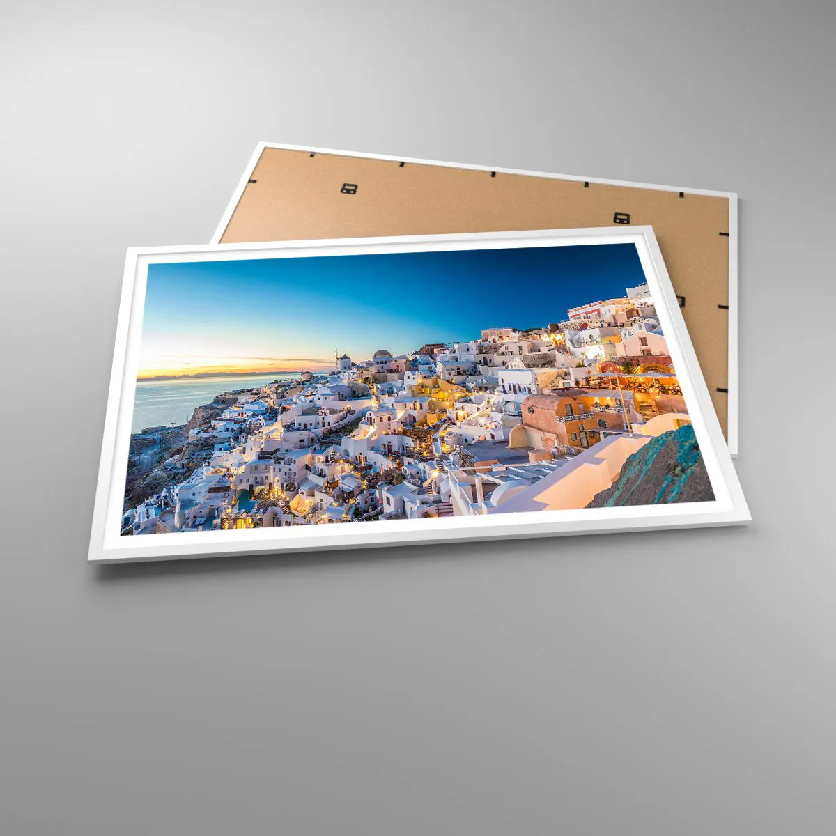 Affiche dans un cadre blanc - Poster - L'essence de la grecque - 100x70 cm