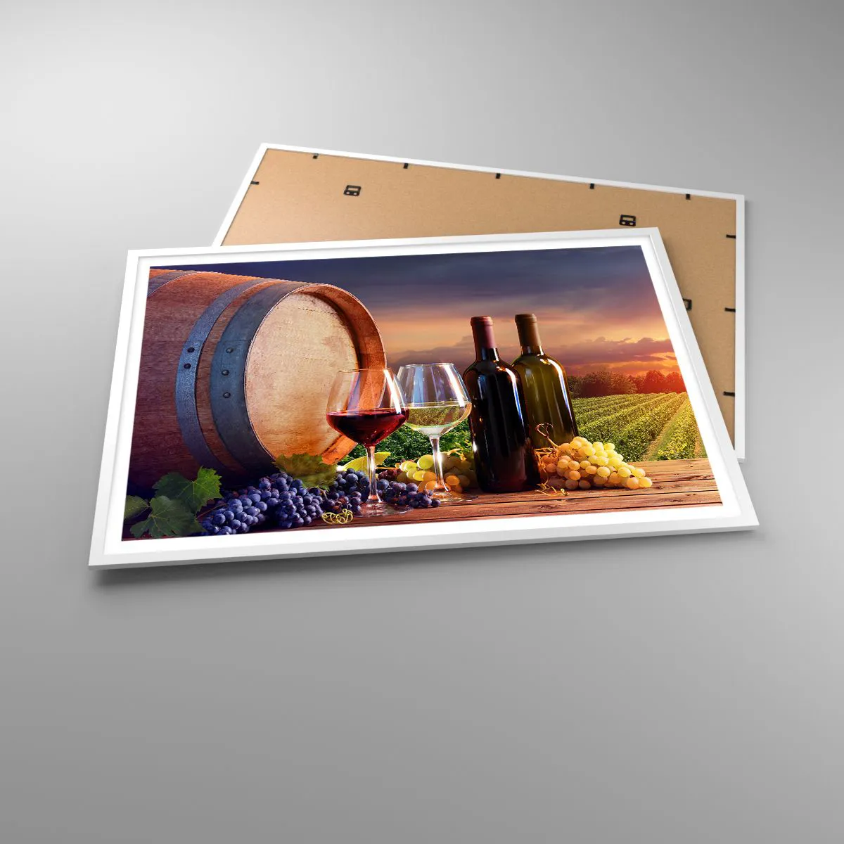 Plakát v bílém rámu - Tady má život chuť - 100x70 cm